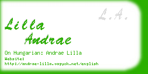 lilla andrae business card